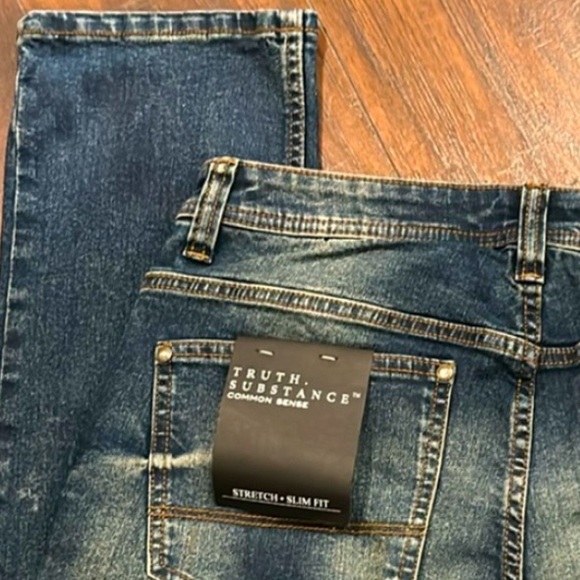 NWT Mens Truth.Substance Distressed Slim Fit Stretch Jeans - Picture 5 of 9